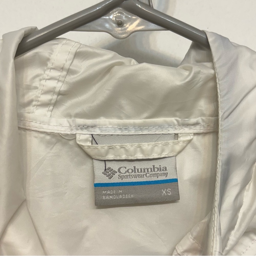 Columbia Black and White Athletic Zip Up Windbreaker Hooded Jacket Womans XS - Picture 4 of 7
